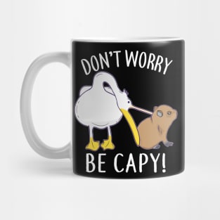 Don't Worry, Be Capy. Capybara Orange Unbothered Funny Mug